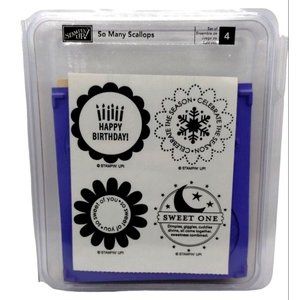 Stampin Up So Many Scallops 4 Piece Rubber Stamp Kit Unmounted 2008 Celebrations